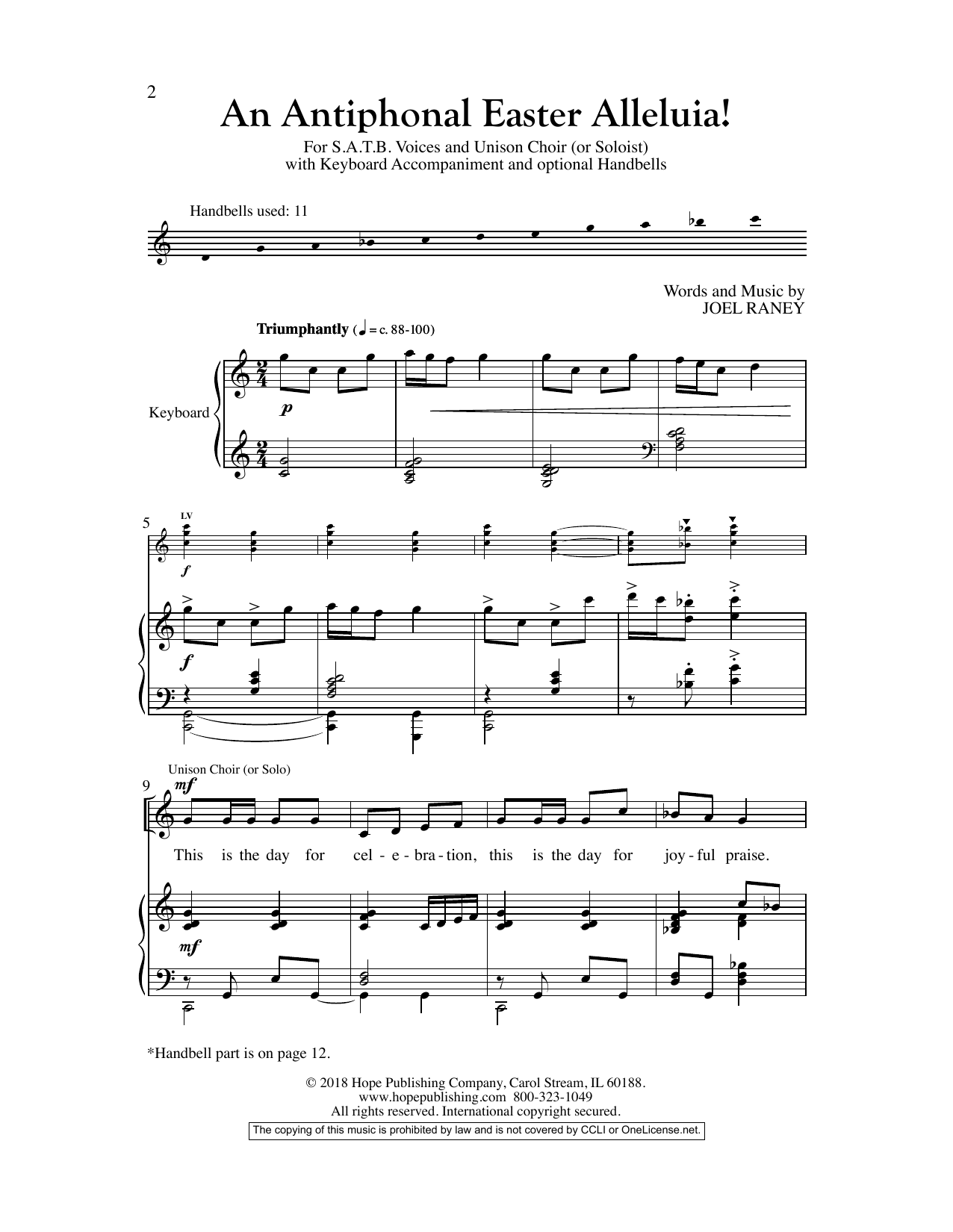 Joel Raney An Antiphonal Easter Alleluia! Sheet Music Notes & Chords for Choral - Download or Print PDF