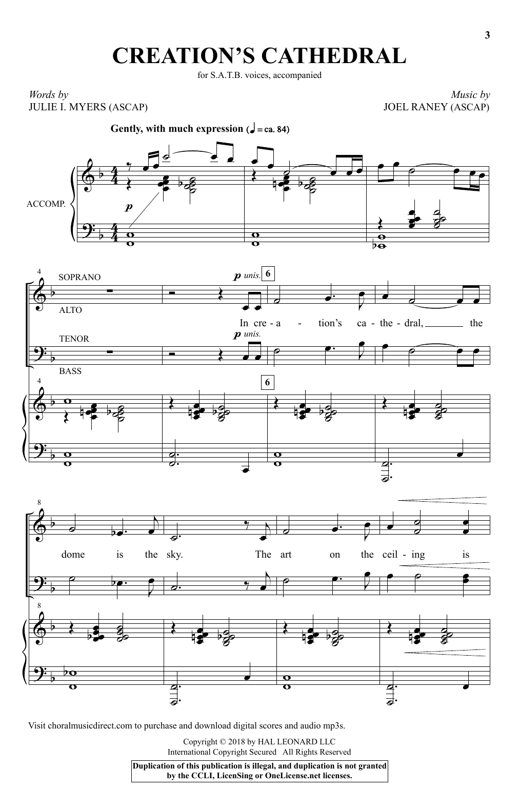 Joel Raney Creation's Cathedral Sheet Music Notes & Chords for SATB Choir - Download or Print PDF