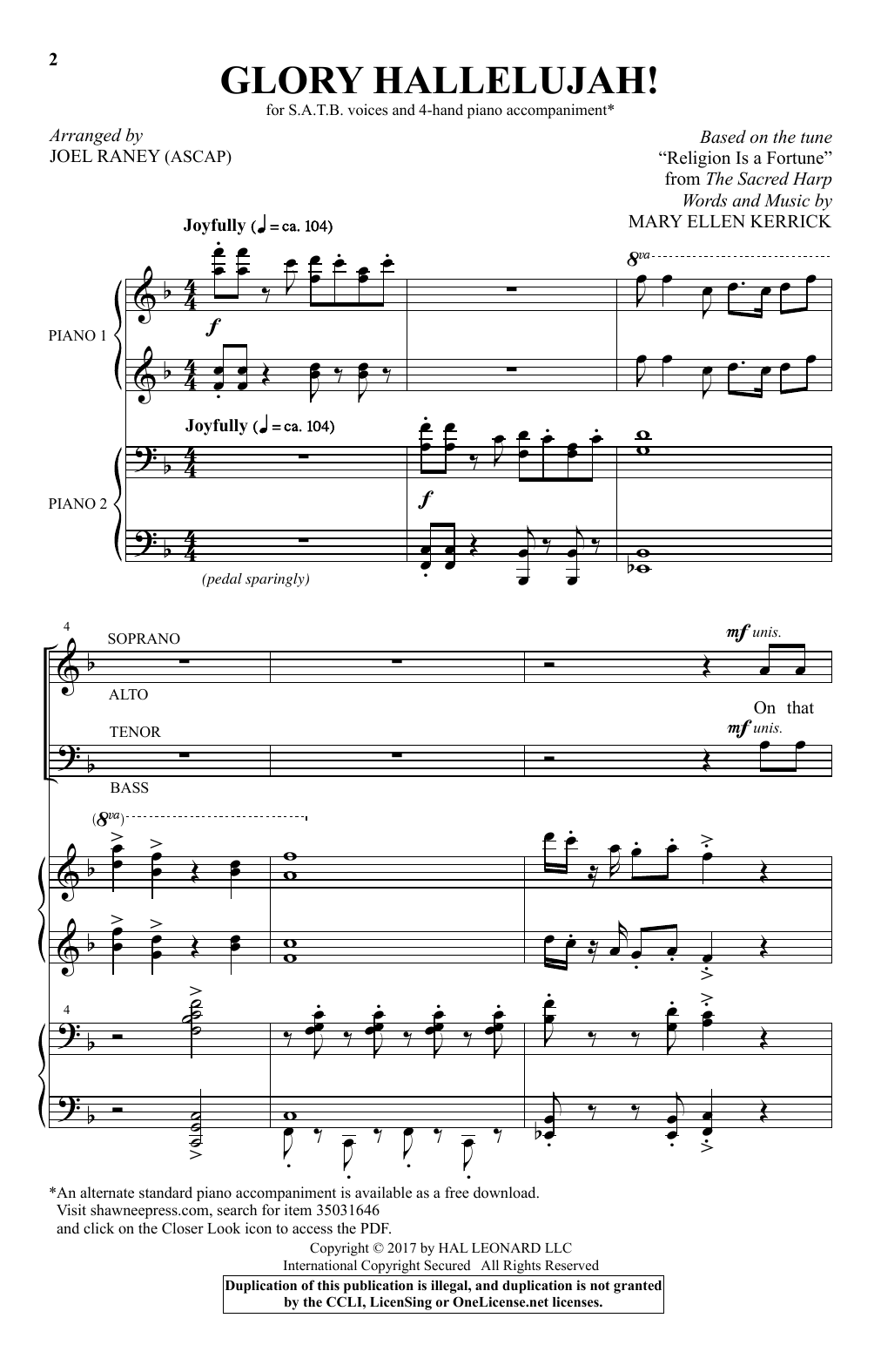 Joel Raney Glory Hallelujah! Sheet Music Notes & Chords for SATB - Download or Print PDF