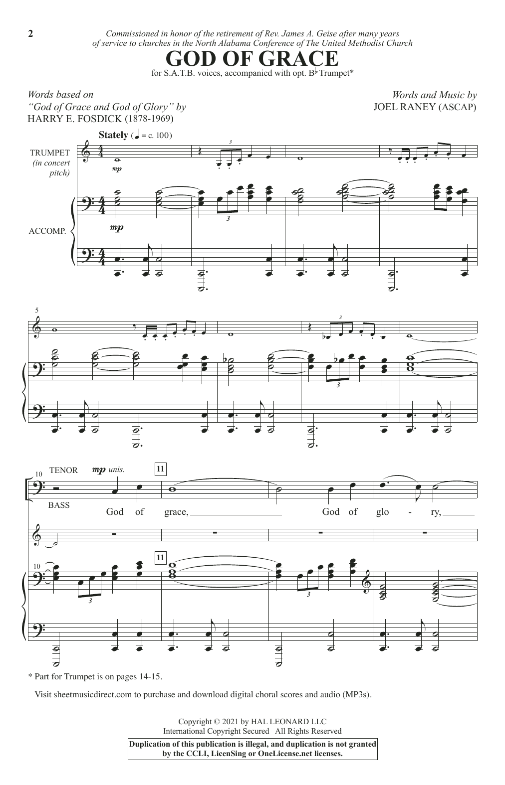 Joel Raney God Of Grace Sheet Music Notes & Chords for SATB Choir - Download or Print PDF