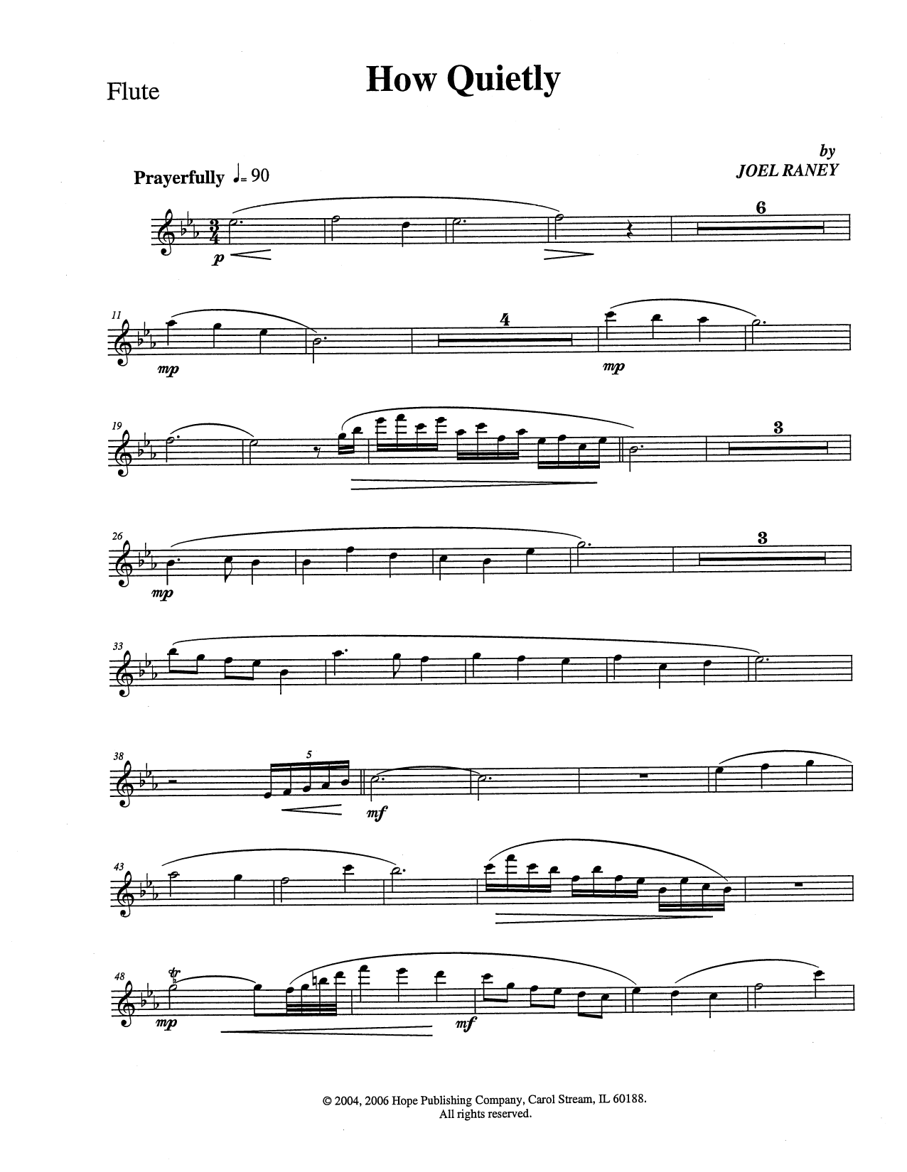 Joel Raney How Quietly - Flute Sheet Music Notes & Chords for Choir Instrumental Pak - Download or Print PDF