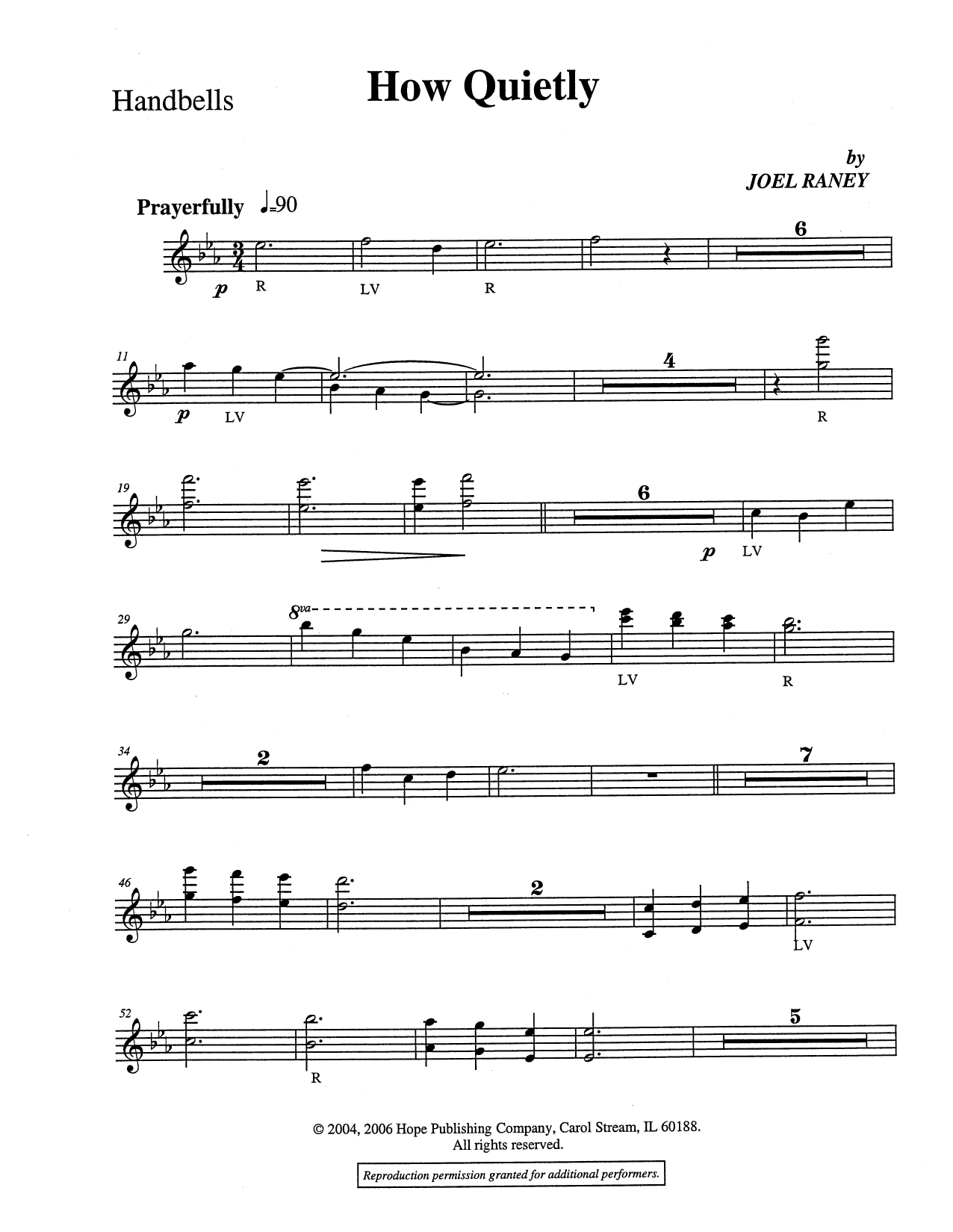Joel Raney How Quietly - Handbells Sheet Music Notes & Chords for Choir Instrumental Pak - Download or Print PDF
