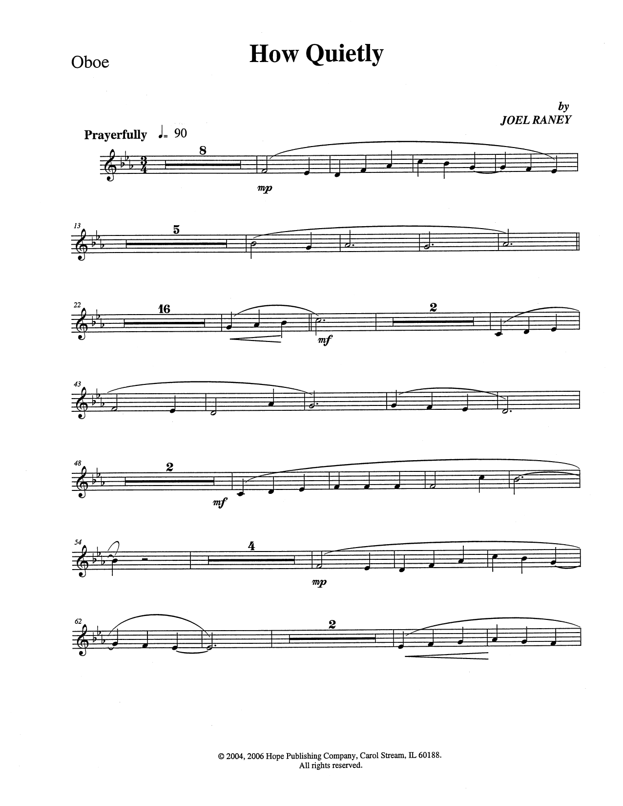 Joel Raney How Quietly - Oboe Sheet Music Notes & Chords for Choir Instrumental Pak - Download or Print PDF