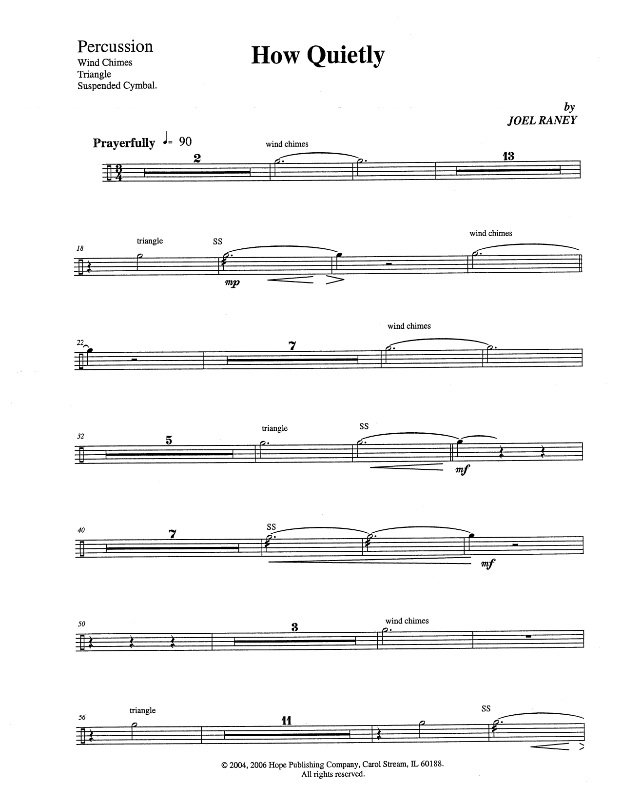 Joel Raney How Quietly - Percussion Sheet Music Notes & Chords for Choir Instrumental Pak - Download or Print PDF