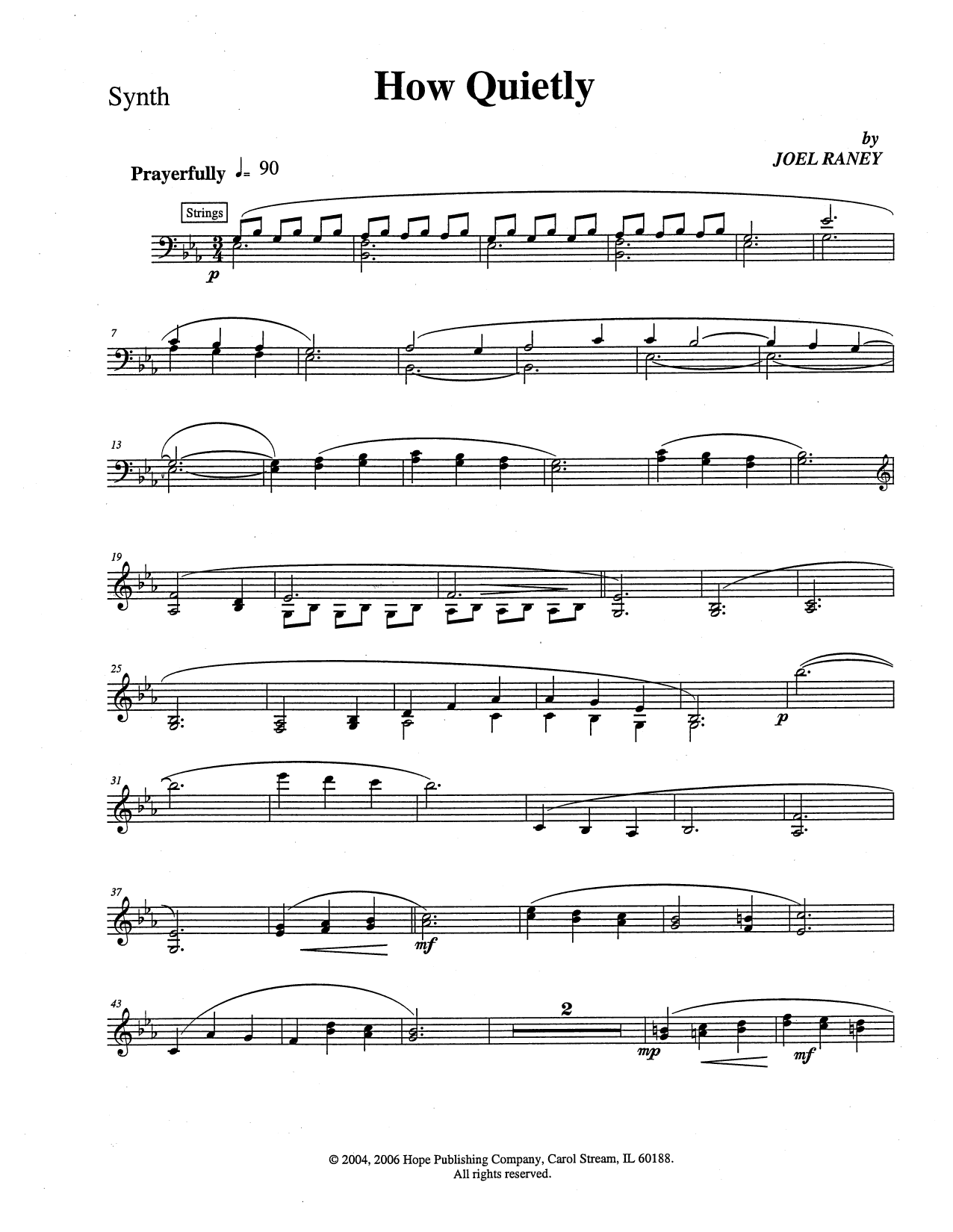 Joel Raney How Quietly - Synthesizer Sheet Music Notes & Chords for Choir Instrumental Pak - Download or Print PDF