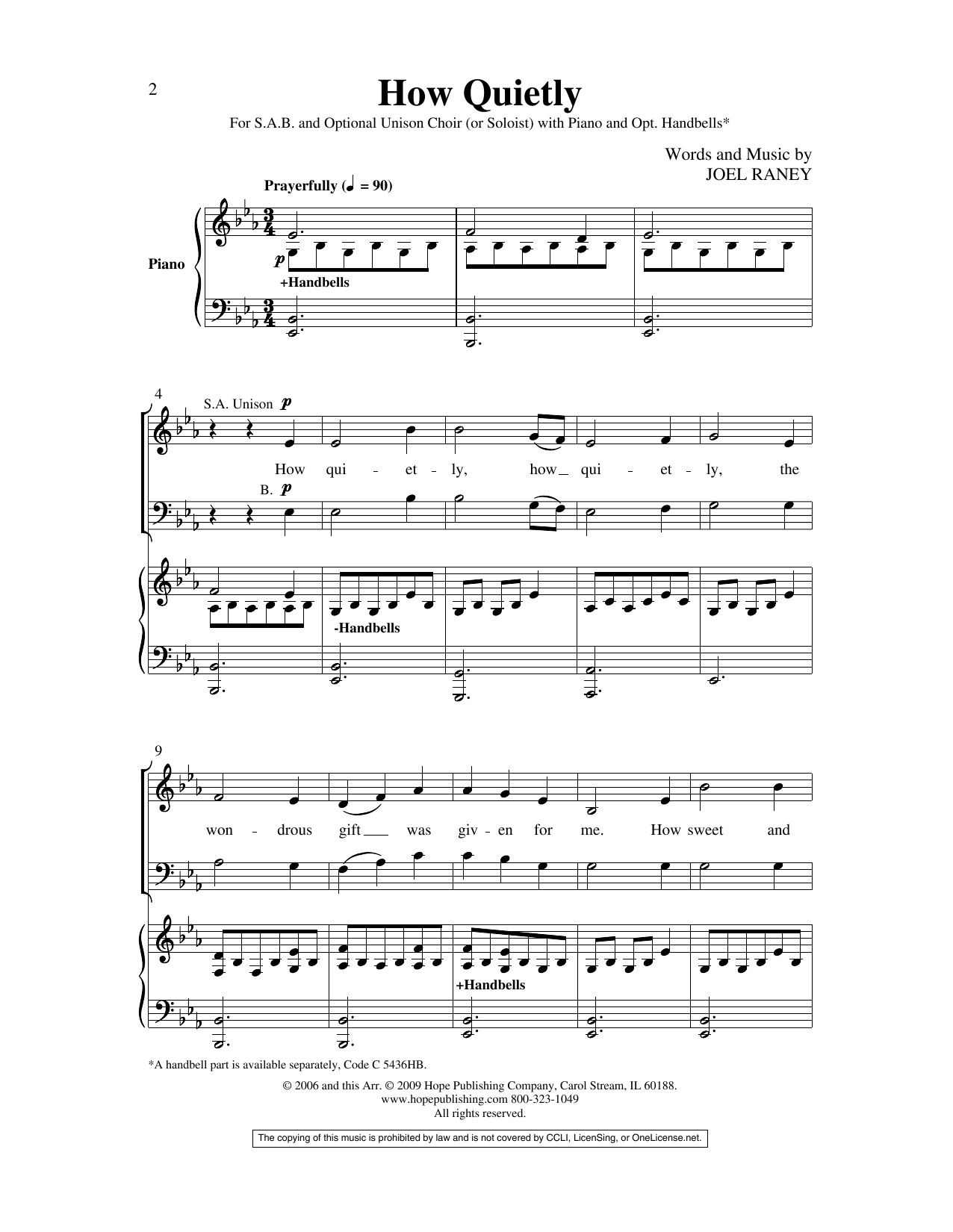 Joel Raney How Quietly Sheet Music Notes & Chords for Choir - Download or Print PDF