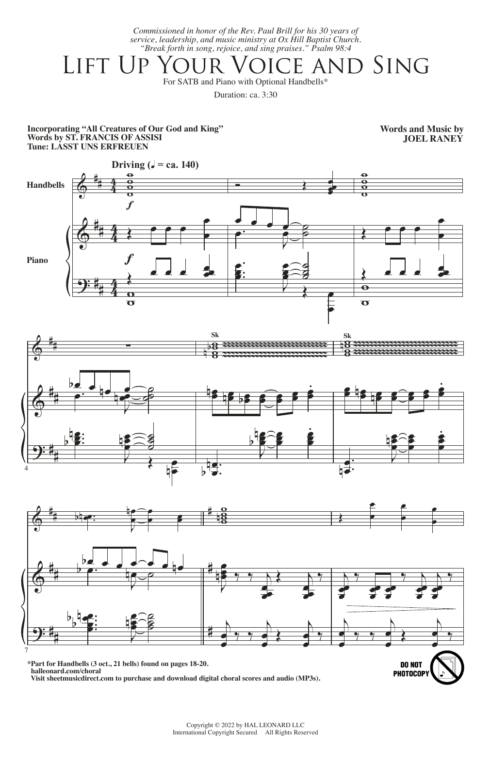 Joel Raney Lift Up Your Voice And Sing Sheet Music Notes & Chords for SATB Choir - Download or Print PDF