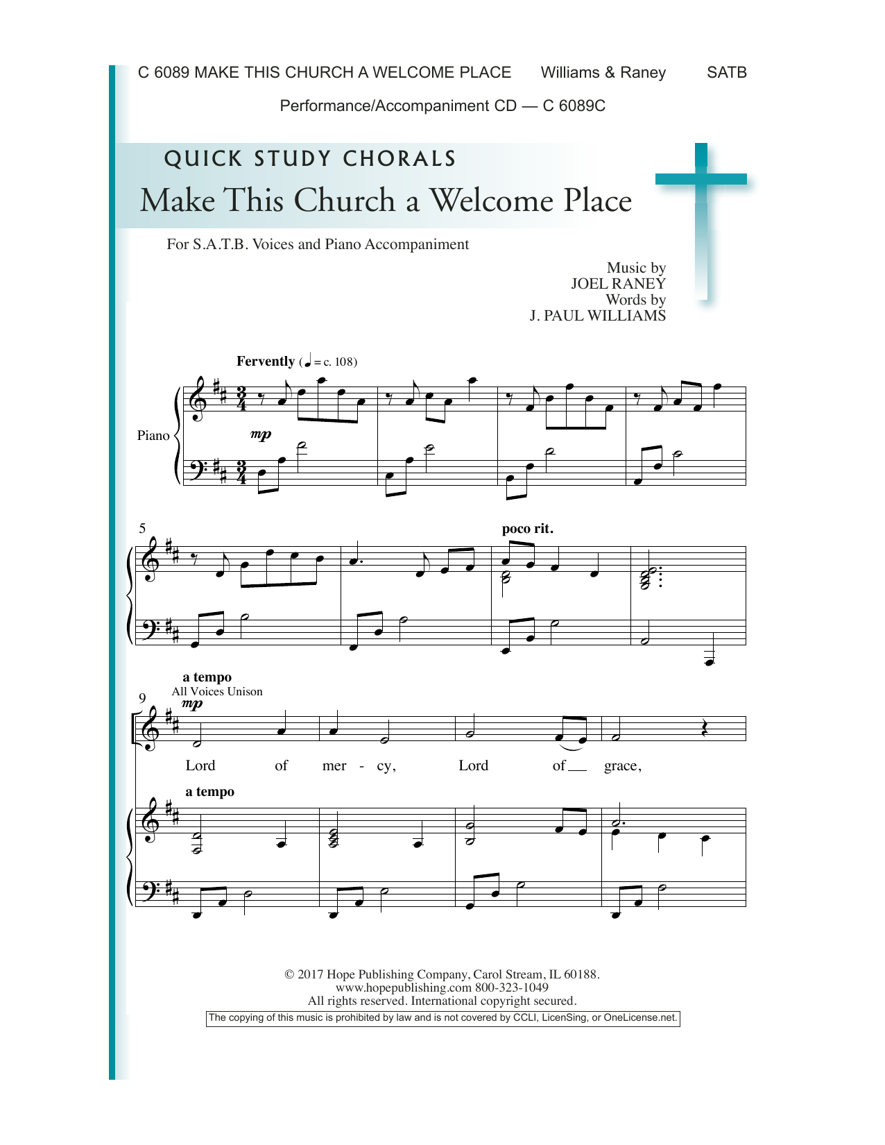 Joel Raney Make This Church A Welcome Place Sheet Music Notes & Chords for Choir - Download or Print PDF