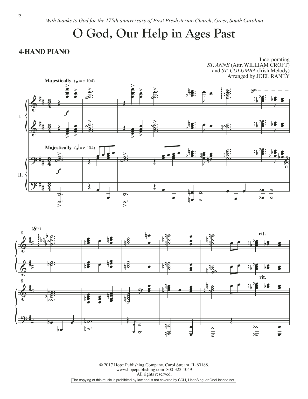 Joel Raney O God, Our Help in Ages Past - Piano Accompaniment Sheet Music Notes & Chords for Choir Instrumental Pak - Download or Print PDF