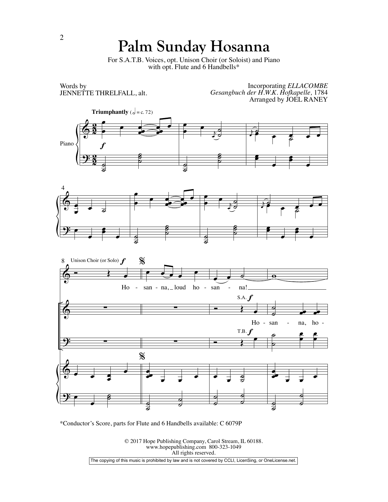Joel Raney Palm Sunday Hosanna Sheet Music Notes & Chords for Choral - Download or Print PDF