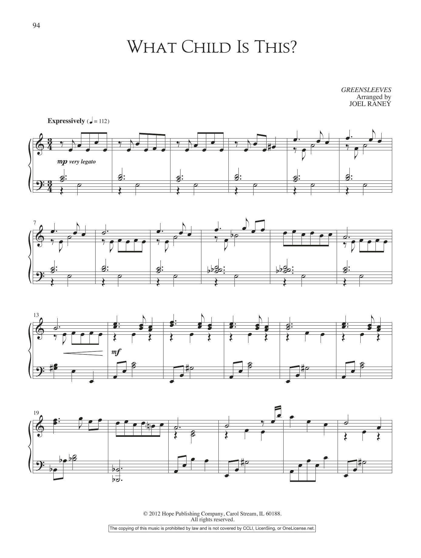 Joel Raney What Child Is This? Sheet Music Notes & Chords for Piano Solo - Download or Print PDF