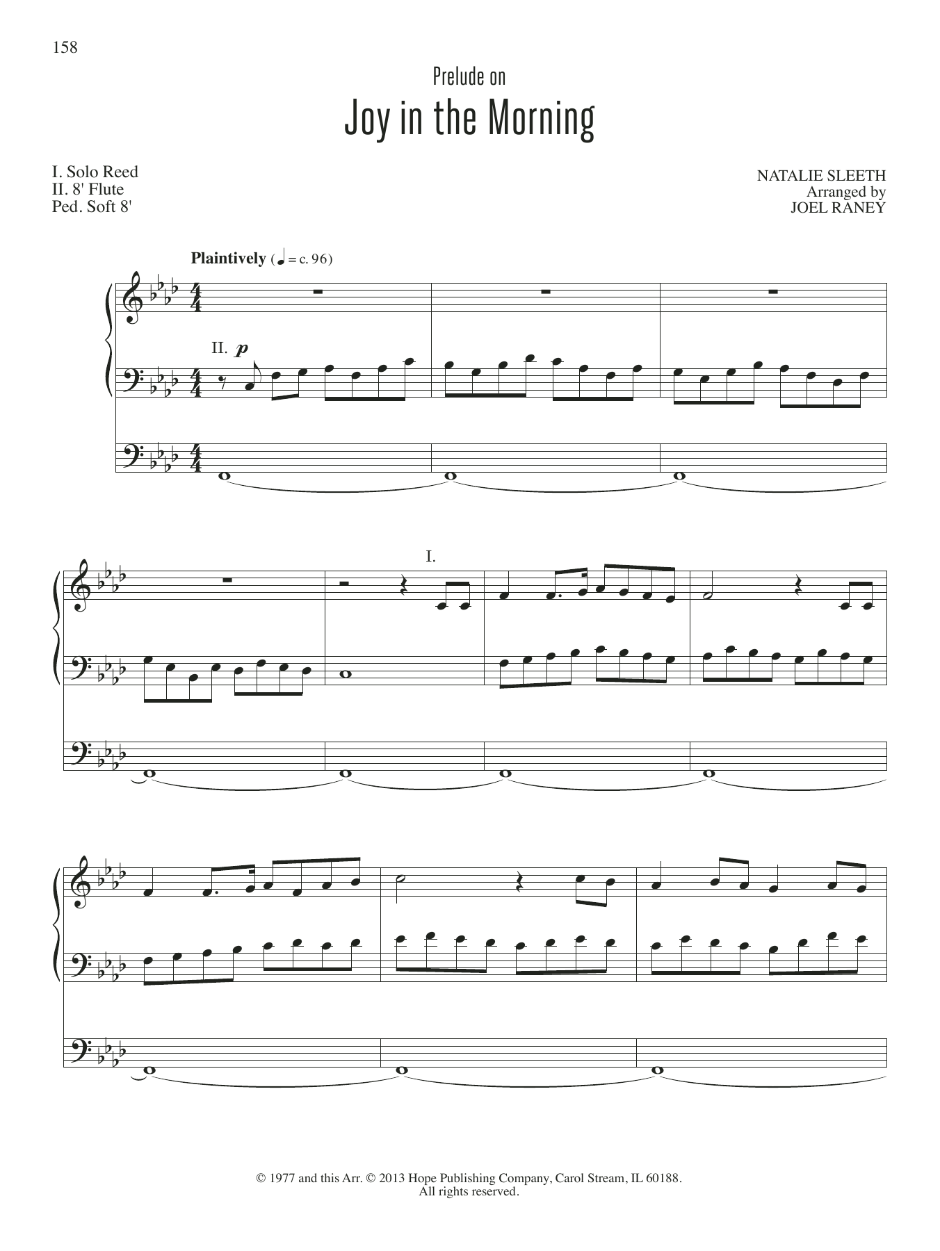 JOEL RAYNEY Joy in the Morning Sheet Music Notes & Chords for Organ - Download or Print PDF