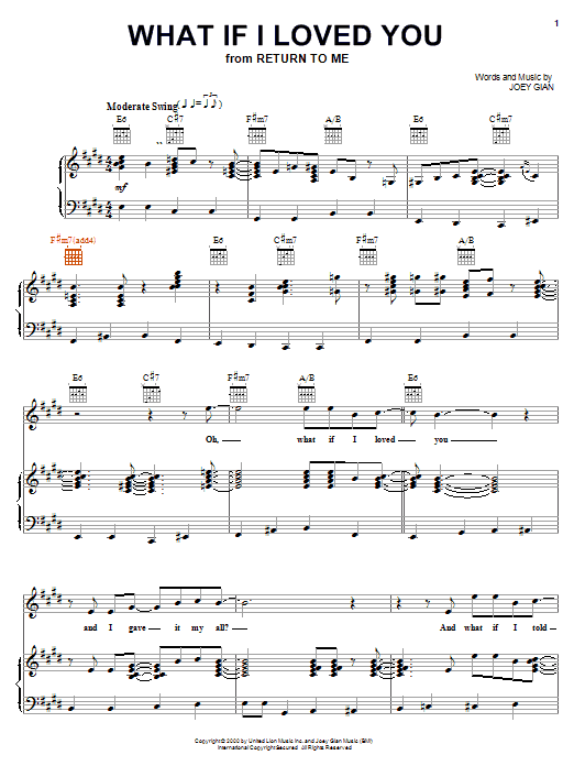 Joey Gian What If I Loved You sheet music notes and chords. Download Printable PDF.