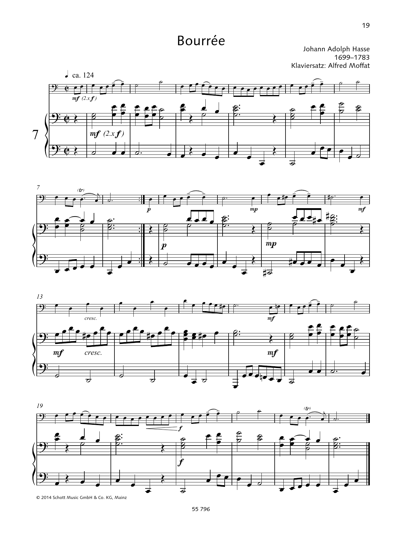 Johann Adolph Hasse Bourree Sheet Music Notes & Chords for String Solo - Download or Print PDF