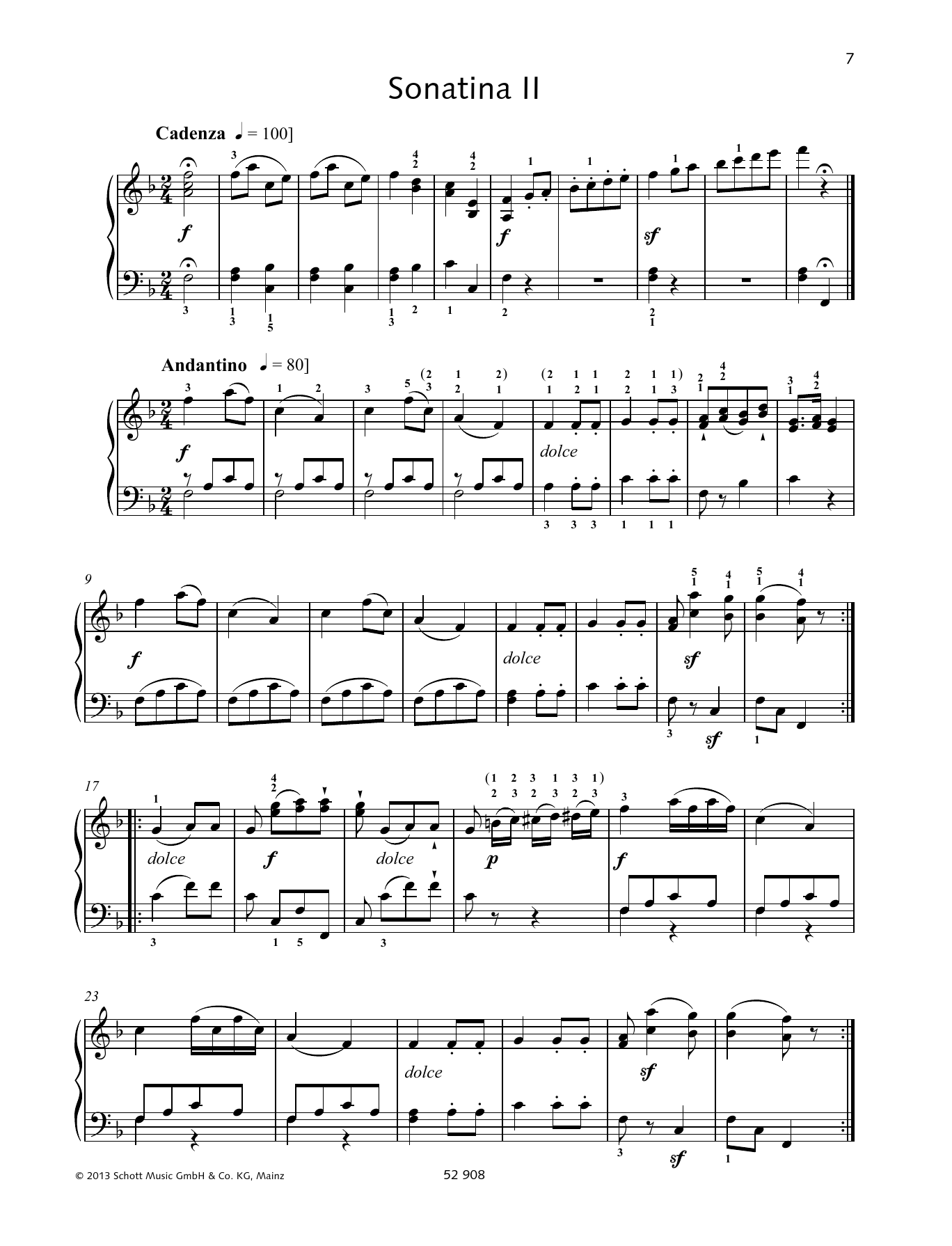 Johann Baptist Vanhal Sonatina II Sheet Music Notes & Chords for Piano Solo - Download or Print PDF