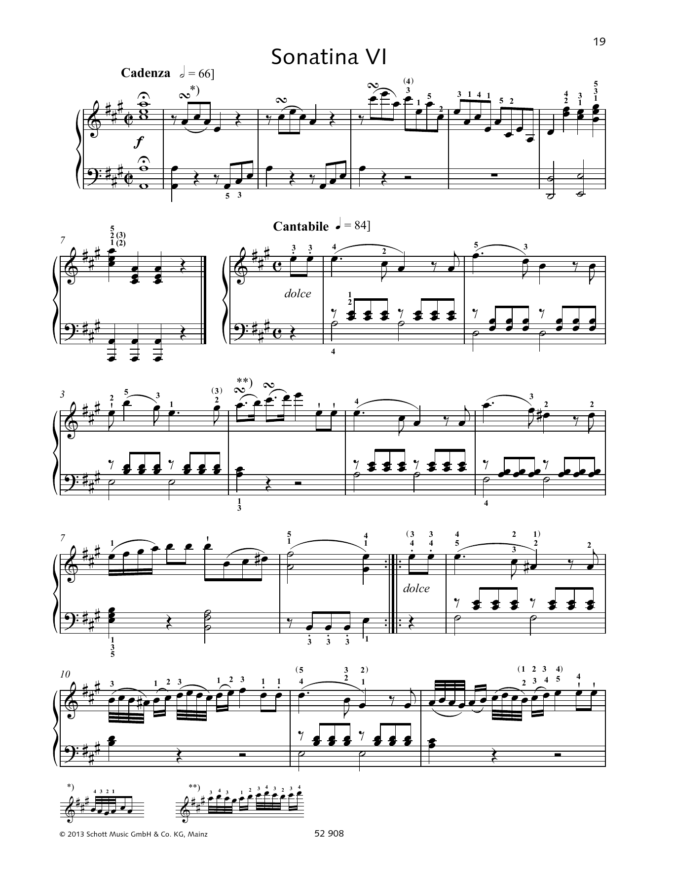 Johann Baptist Vanhal Sonatina VI Sheet Music Notes & Chords for Piano Solo - Download or Print PDF
