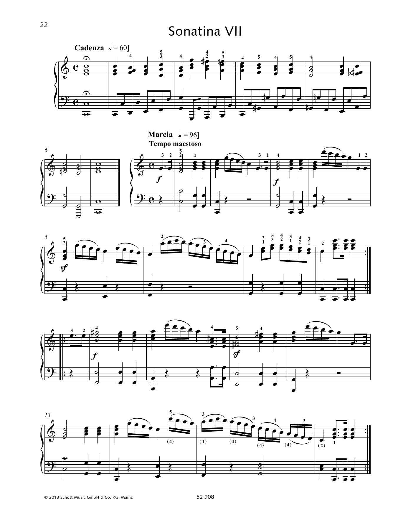 Johann Baptist Vanhal Sonatina VII Sheet Music Notes & Chords for Piano Solo - Download or Print PDF