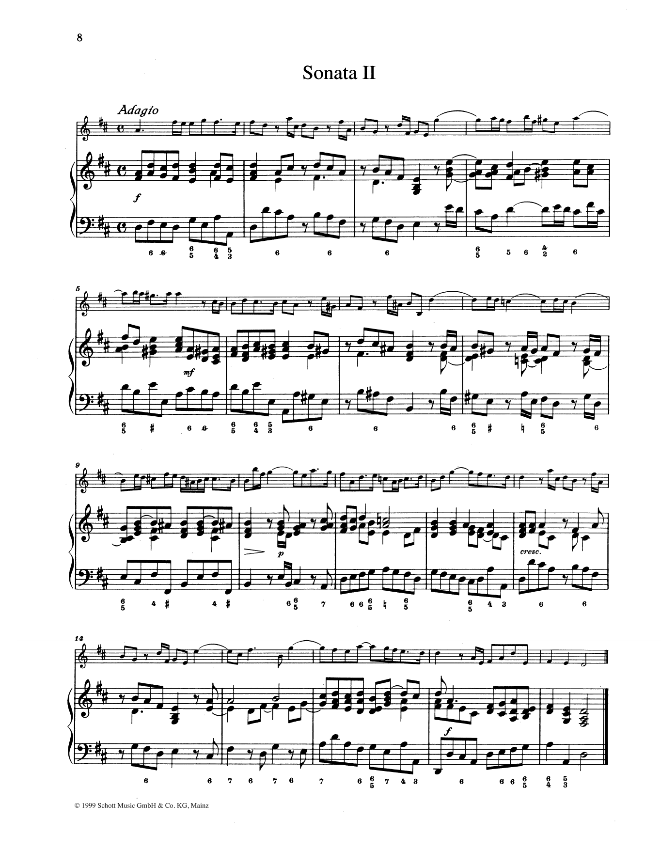 Johann Christoph Pepusch Sonata No. 2 Sheet Music Notes & Chords for String Solo - Download or Print PDF