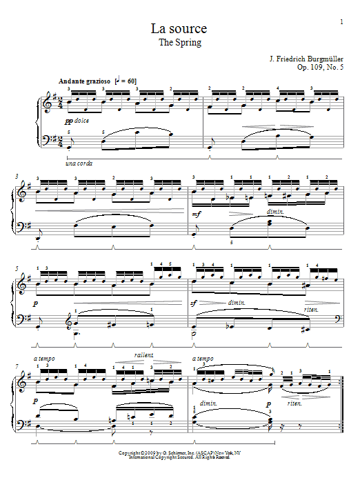 Johann Friedrich Burgmuller The Spring Sheet Music Notes & Chords for Piano - Download or Print PDF