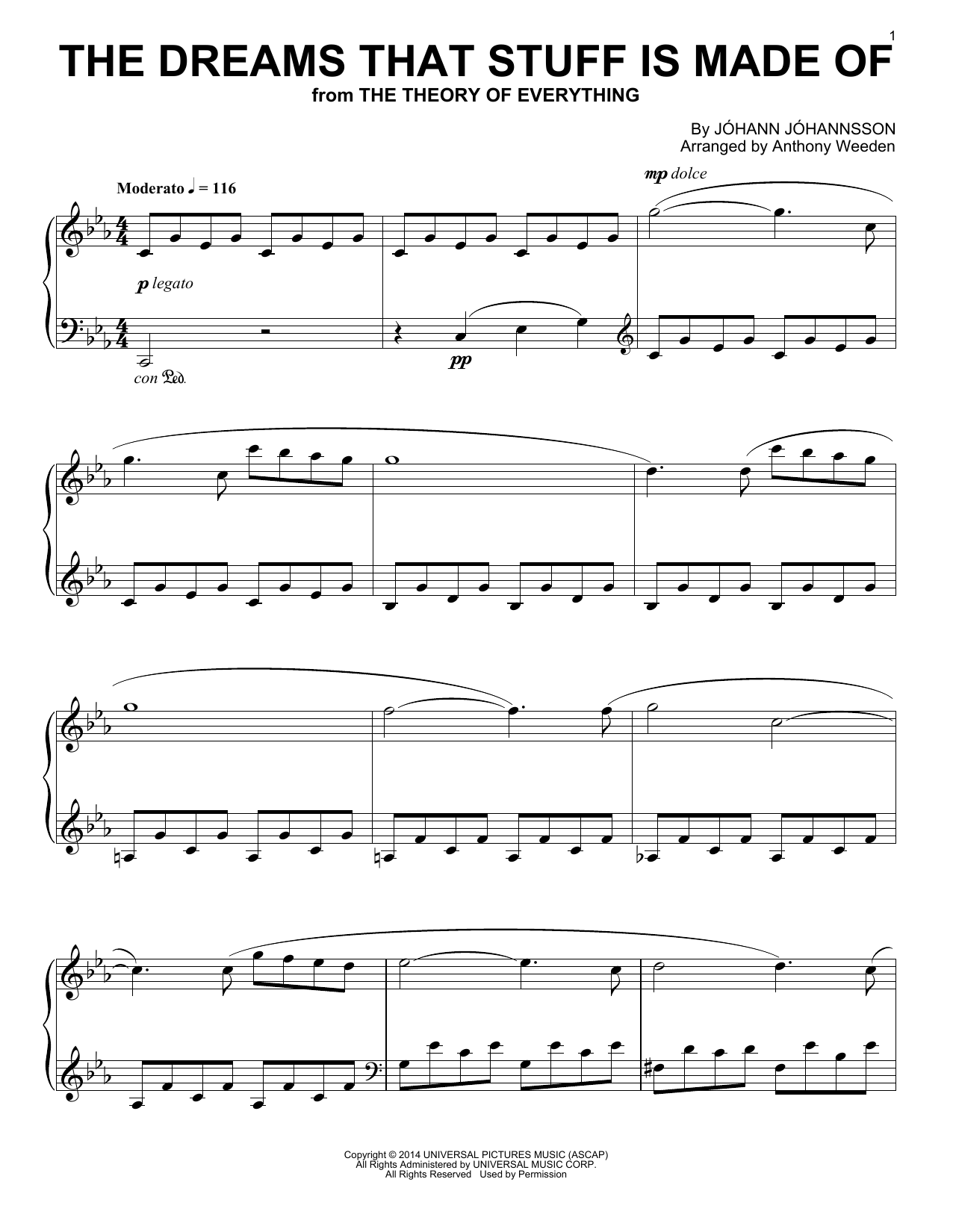 Johann Johannsson The Dreams That Stuff Is Made Of Sheet Music Notes & Chords for Piano - Download or Print PDF