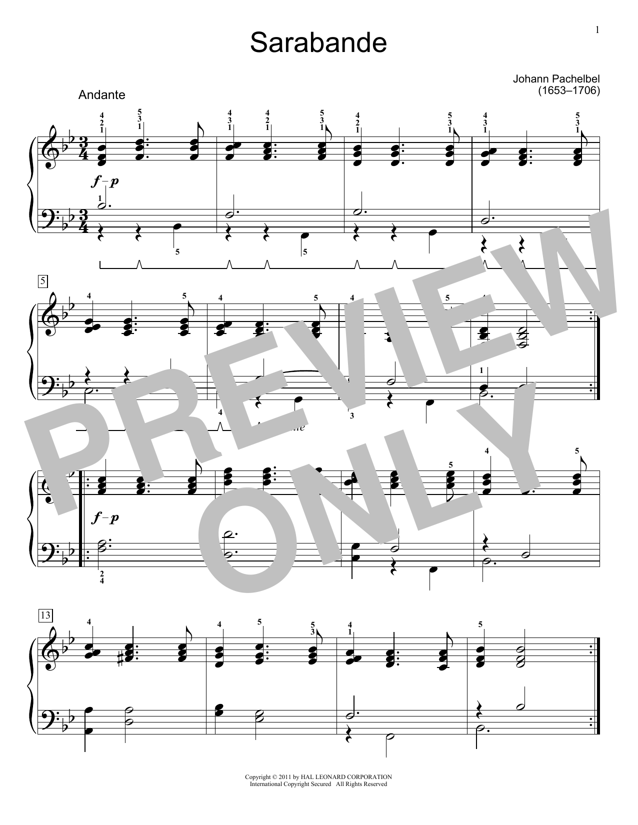 Jennifer Linn Sarabande Sheet Music Notes & Chords for Educational Piano - Download or Print PDF