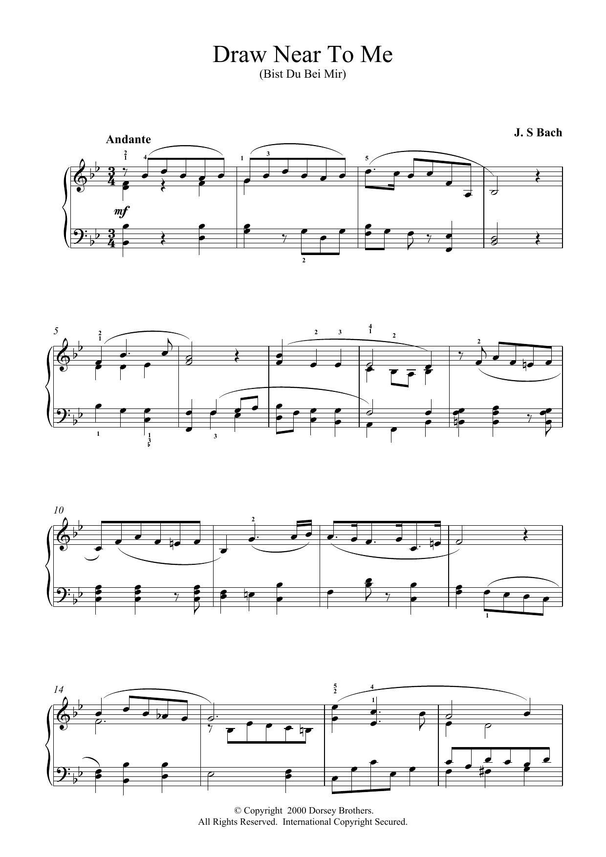 Johann Sebastian Bach Draw Near to Me Sheet Music Notes & Chords for Piano - Download or Print PDF
