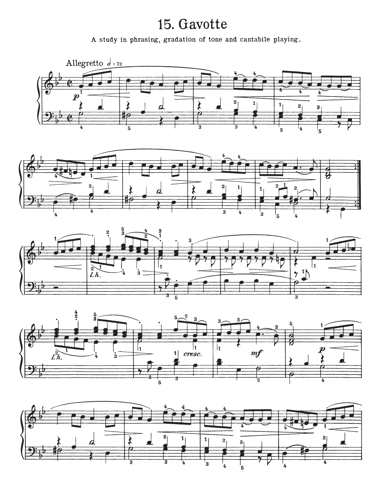 Johann Sebastian Bach Gavotte In G Minor, BWV 822 Sheet Music Notes & Chords for Piano Solo - Download or Print PDF