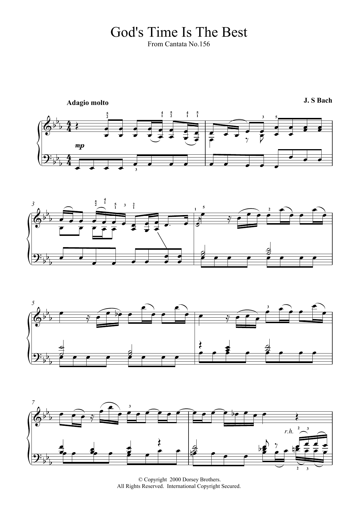 Johann Sebastian Bach God's Time Is The Best Sheet Music Notes & Chords for Piano - Download or Print PDF