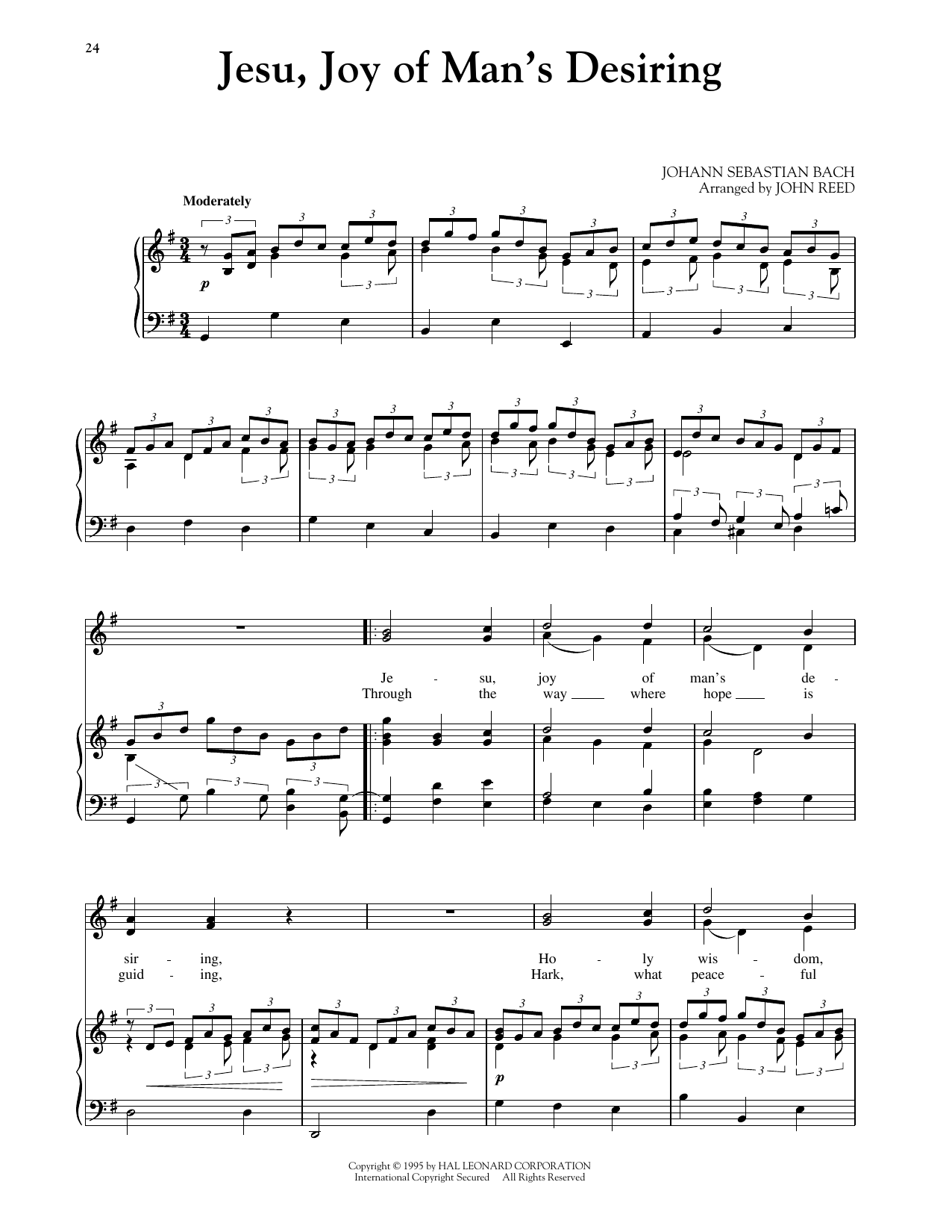 Johann Sebastian Bach Jesu, Joy Of Man's Desiring (arr. Richard Walters) (High Voice) Sheet Music Notes & Chords for Piano & Vocal - Download or Print PDF