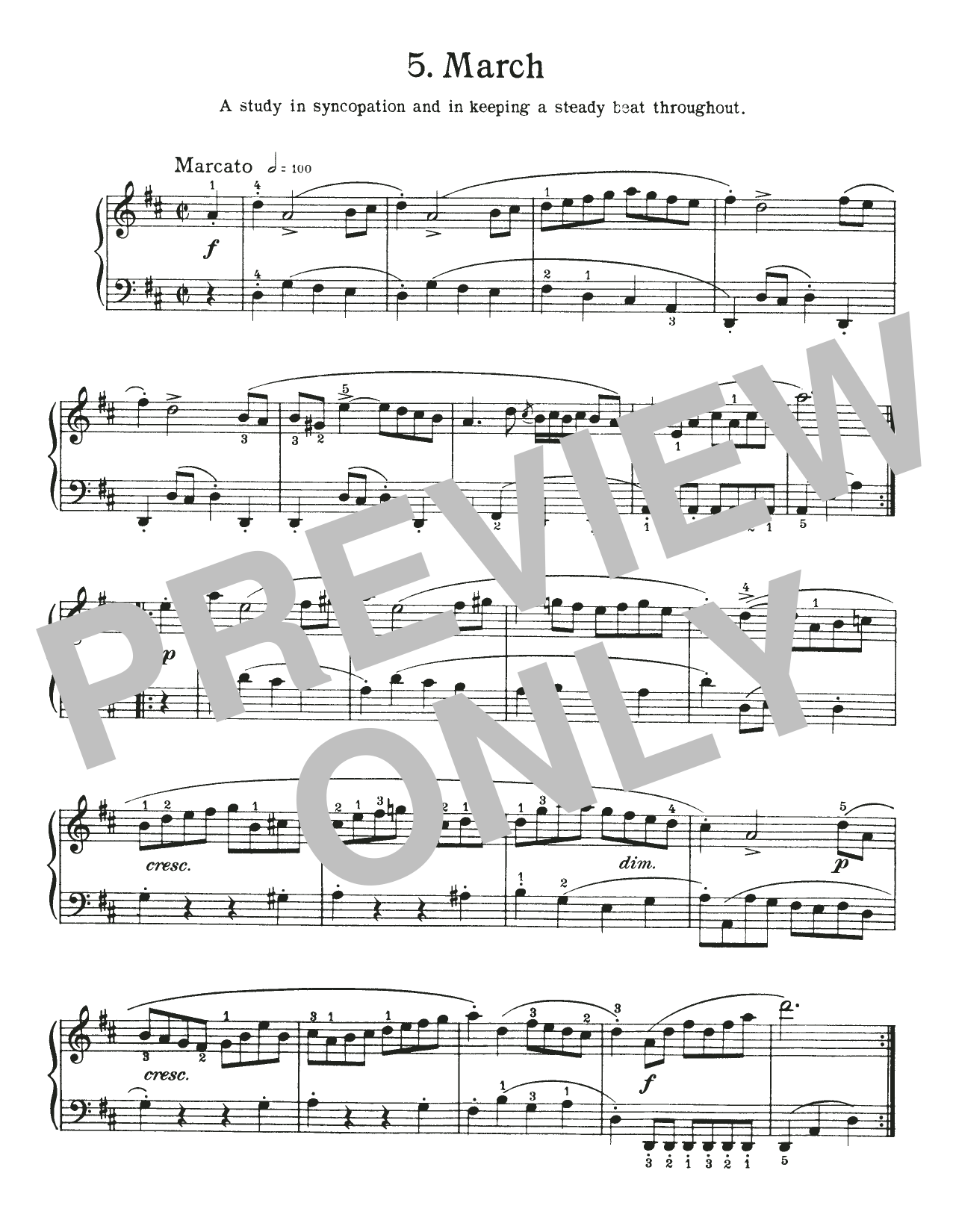 Johann Sebastian Bach March In D Major, BWV Appendix 122 Sheet Music Notes & Chords for Piano Solo - Download or Print PDF