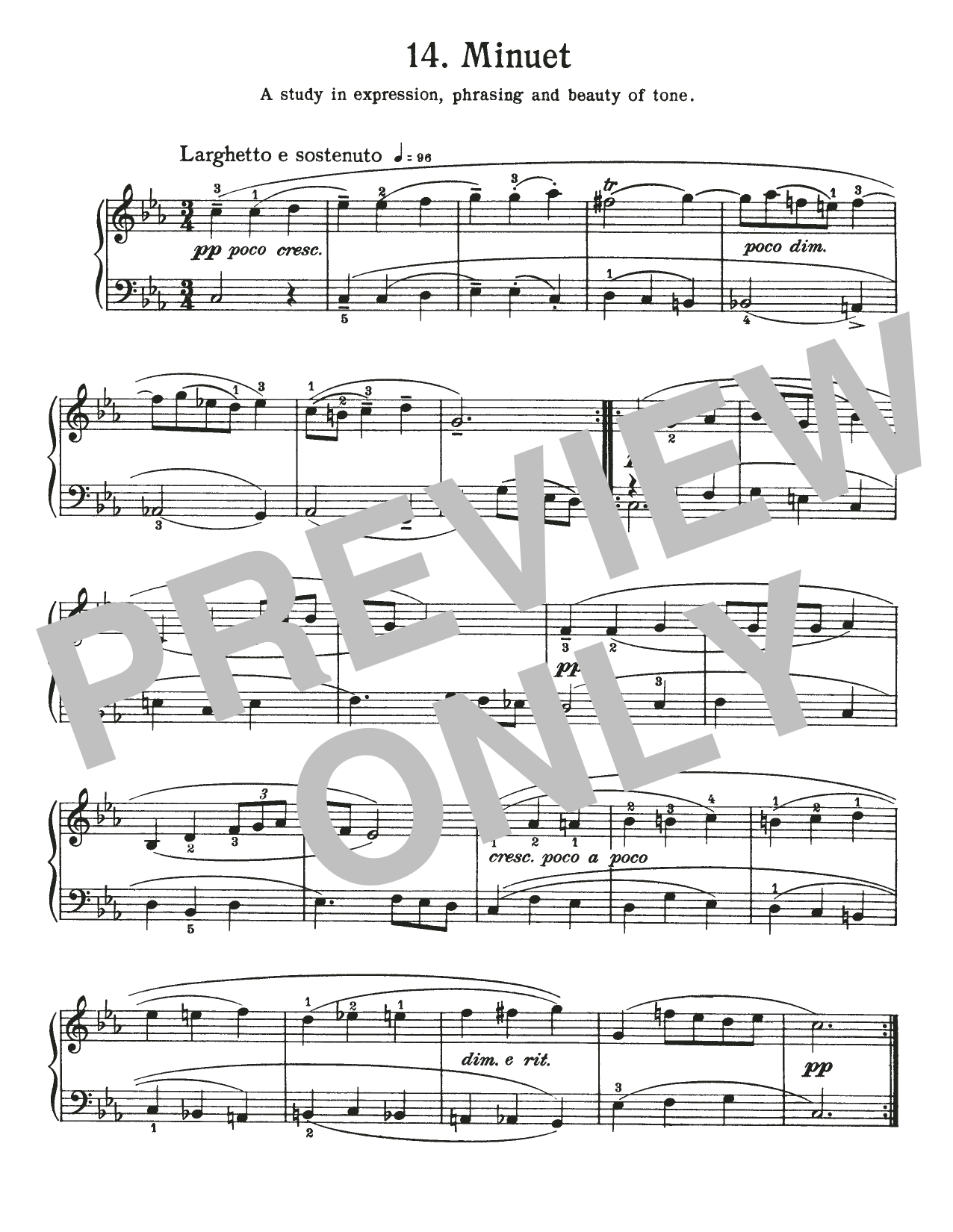 Johann Sebastian Bach Minuet In C Minor, BWV Appendix 121 Sheet Music Notes & Chords for Piano Solo - Download or Print PDF