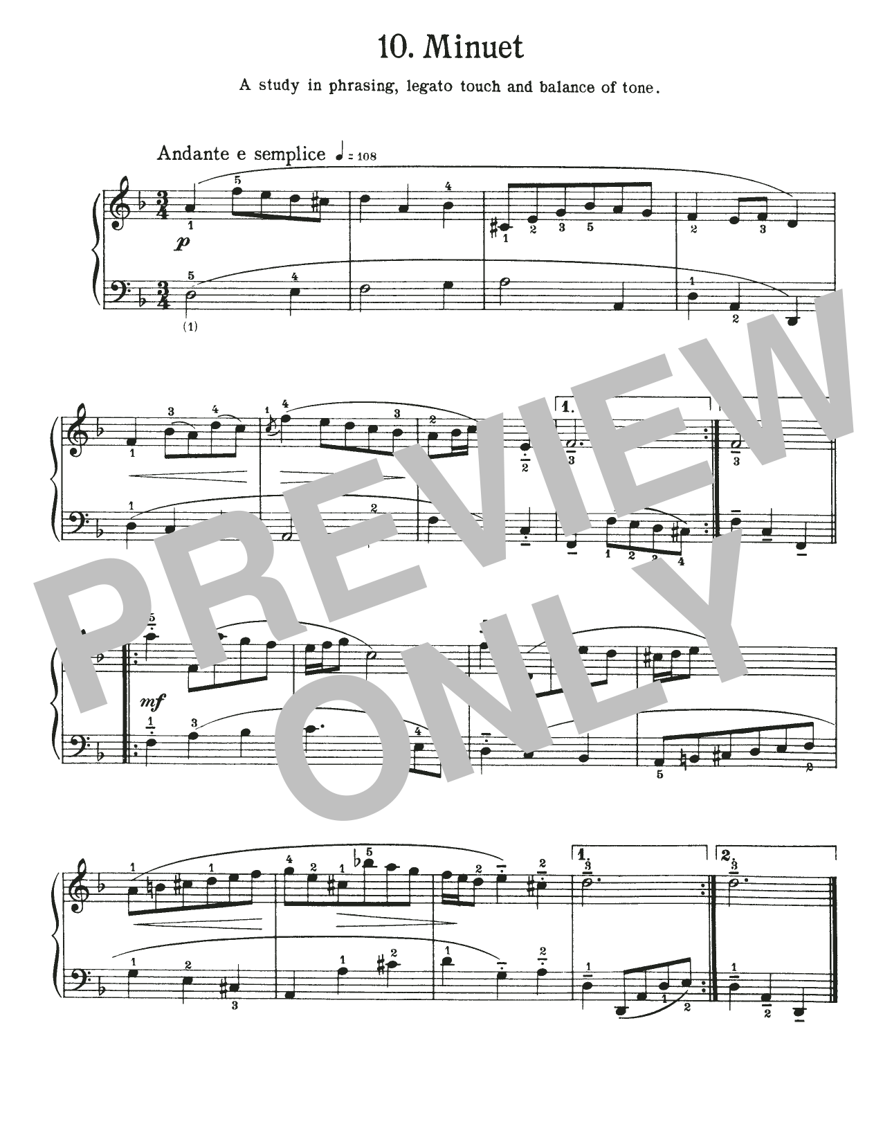 Johann Sebastian Bach Minuet In D Minor, BWV Appendix 132 Sheet Music Notes & Chords for Piano Solo - Download or Print PDF