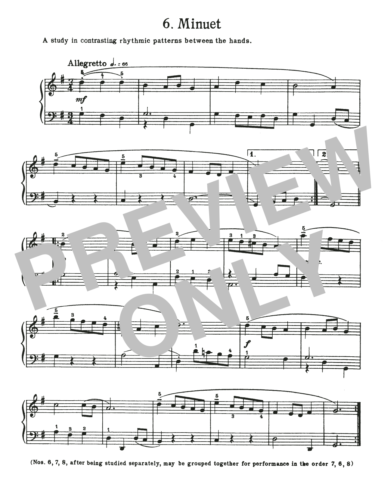 Johann Sebastian Bach Minuet In G Major, BWV 822 Sheet Music Notes & Chords for Piano Solo - Download or Print PDF