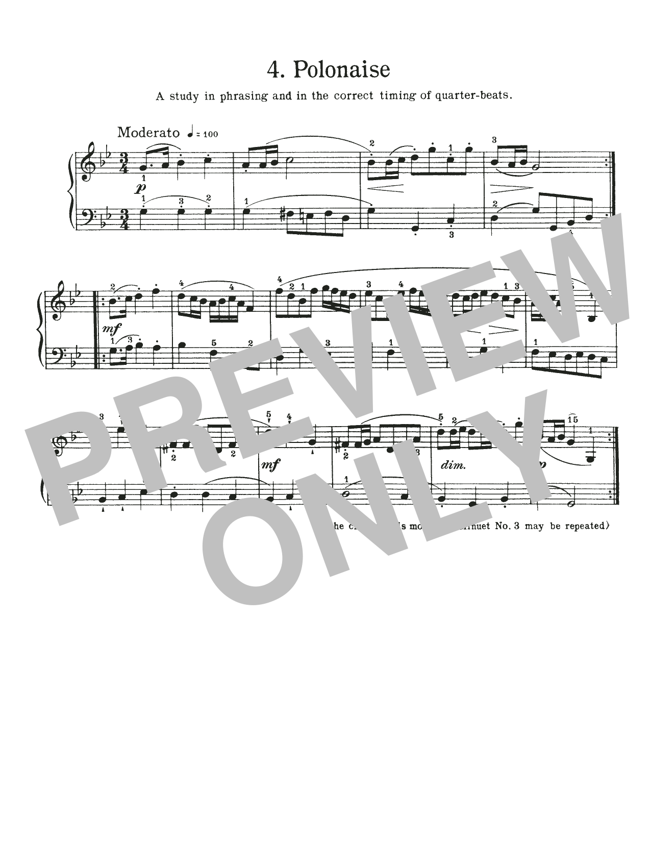 Johann Sebastian Bach Polonaise In G Minor, BWV Appendix 119 Sheet Music Notes & Chords for Piano Solo - Download or Print PDF