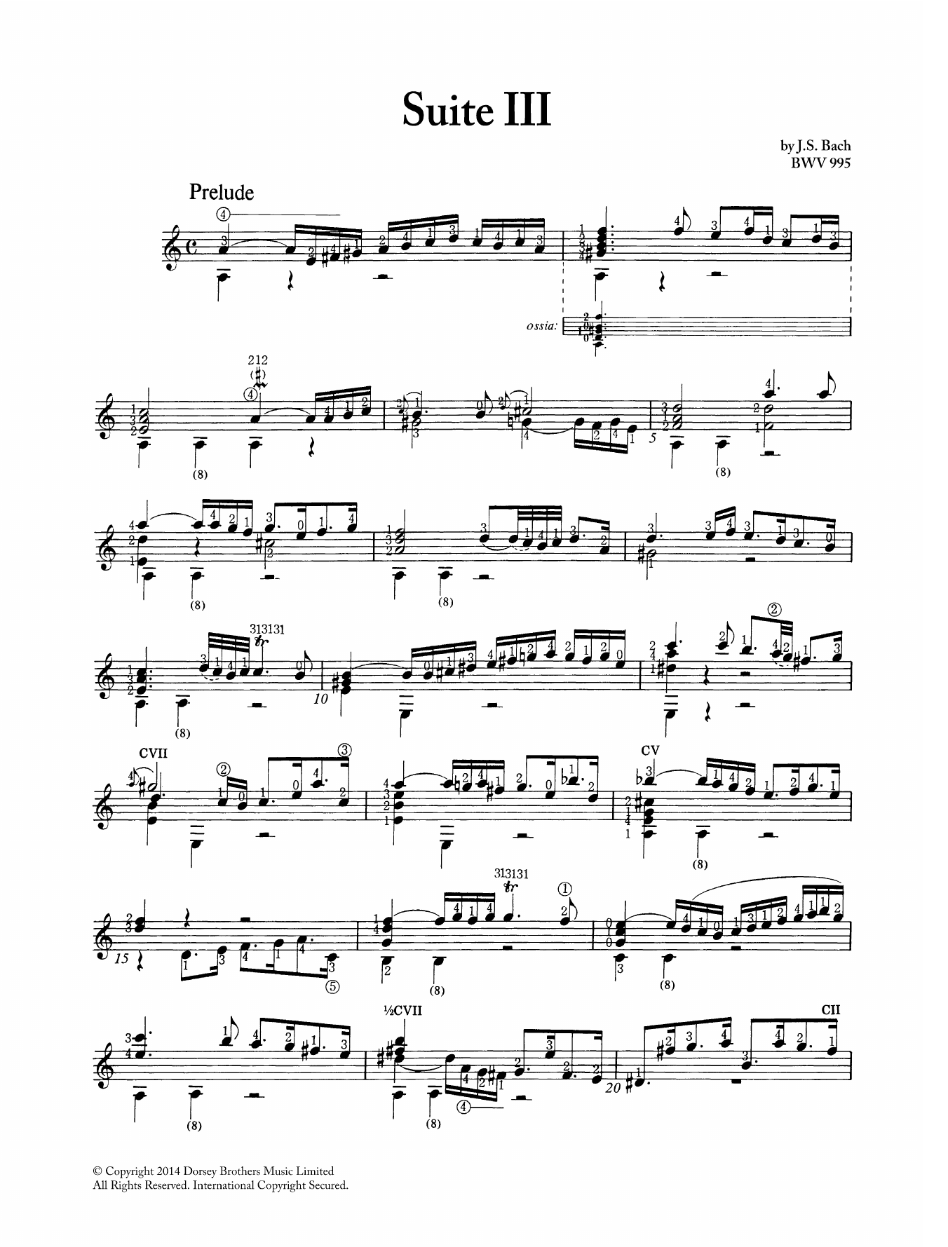 Johann Sebastian Bach Suite In Gm BWV 995 Sheet Music Notes & Chords for Guitar - Download or Print PDF