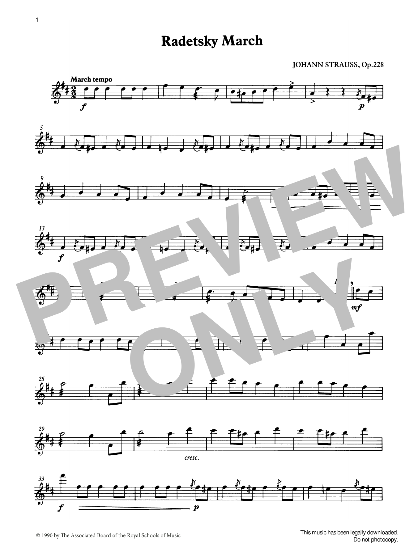 Johann Strauss I Radetsky March from Graded Music for Tuned Percussion, Book III Sheet Music Notes & Chords for Percussion Solo - Download or Print PDF