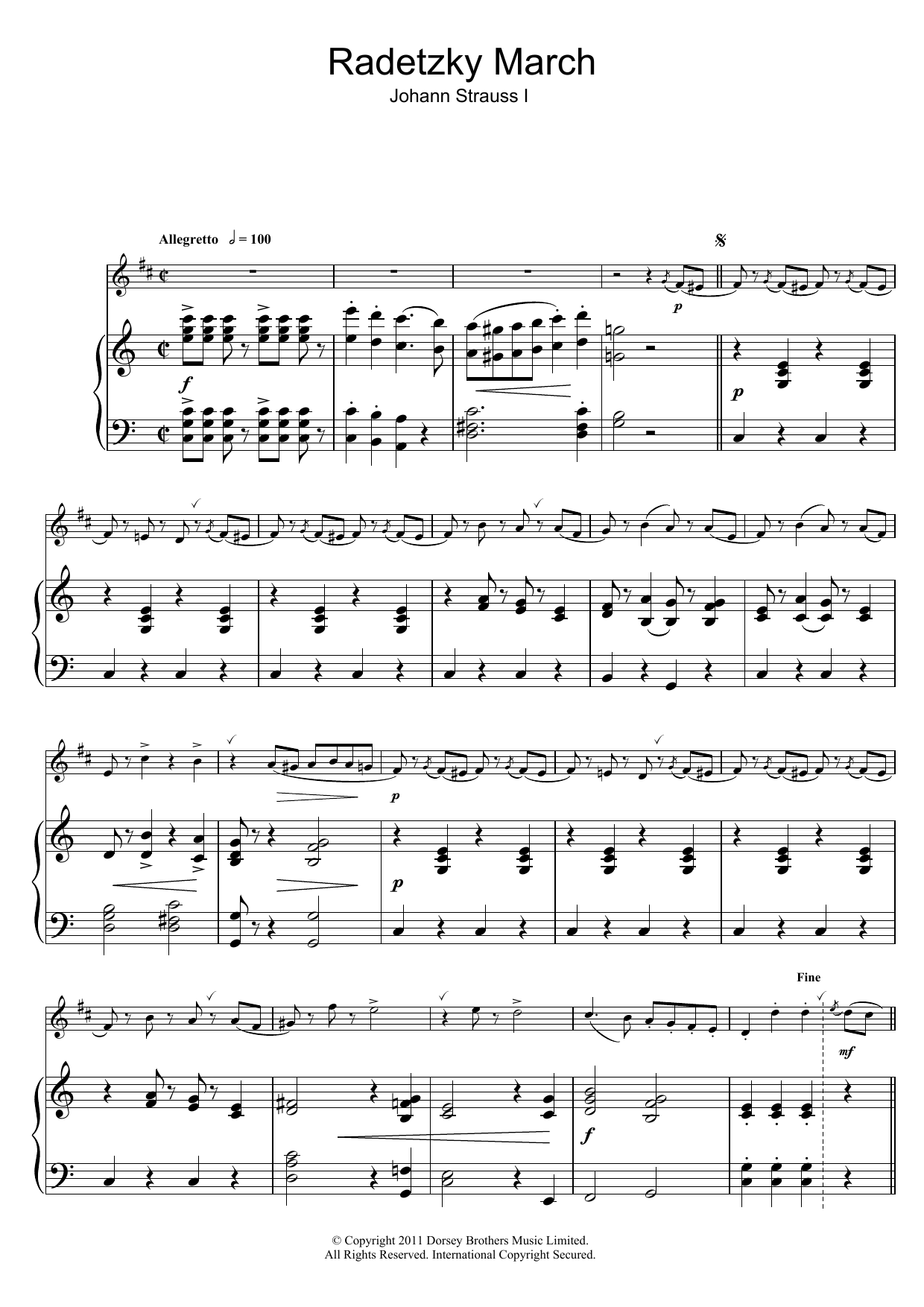Johann Strauss I Radetzky March Op. 228 Sheet Music Notes & Chords for Clarinet - Download or Print PDF