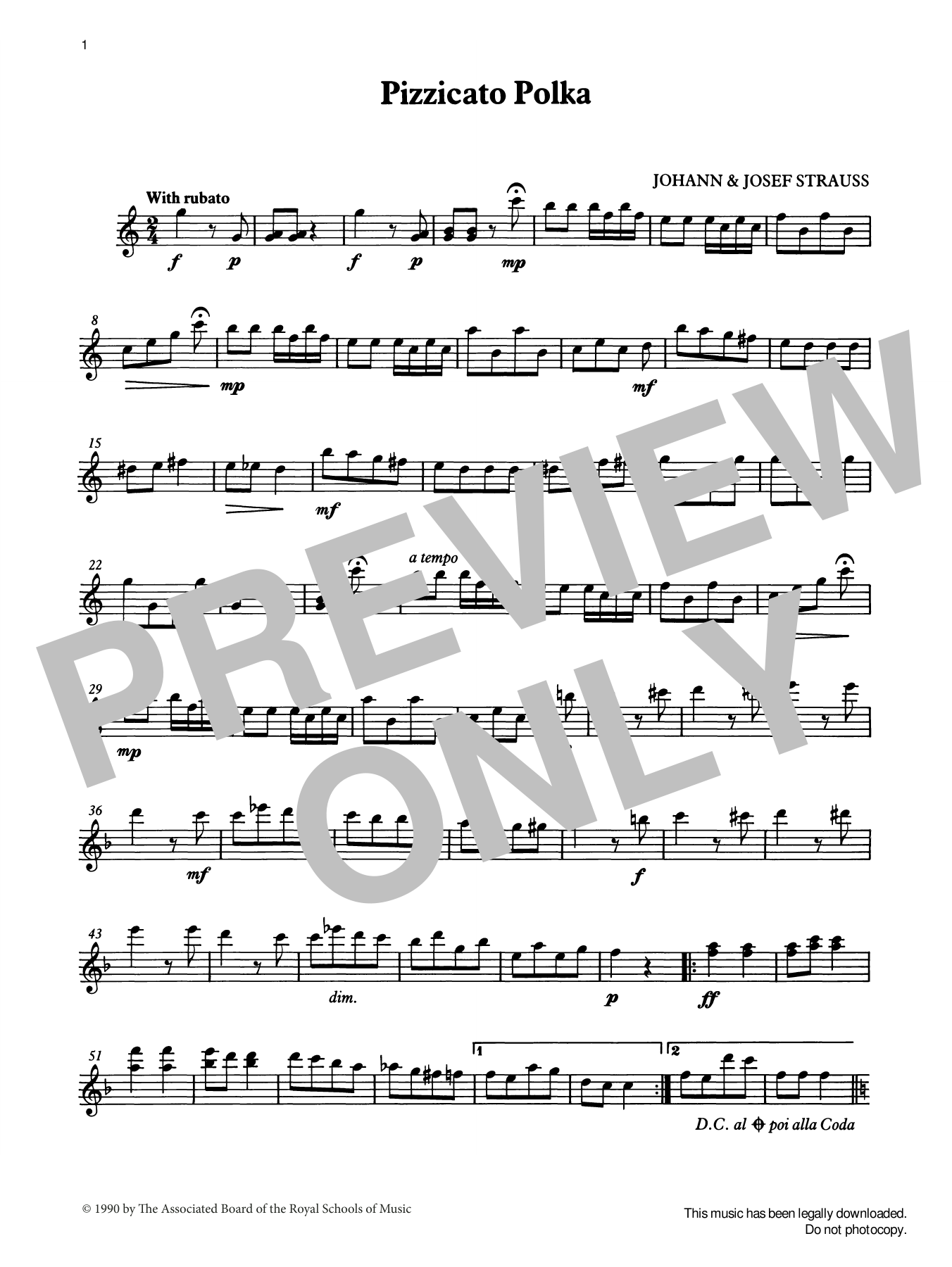 Johann Strauss II Pizzicato Polka (score & part) from Graded Music for Tuned Percussion, Book II Sheet Music Notes & Chords for Percussion Solo - Download or Print PDF