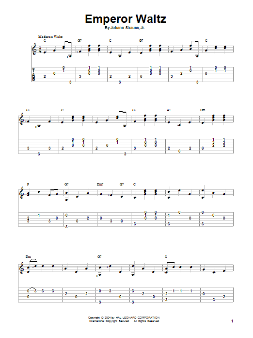 Johann Strauss II Emperor Waltz Sheet Music Notes & Chords for Beginner Piano - Download or Print PDF