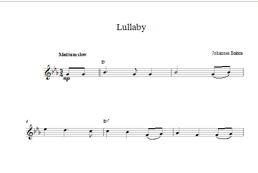 Johannes Brahms Lullaby Sheet Music Notes & Chords for Alto Saxophone - Download or Print PDF