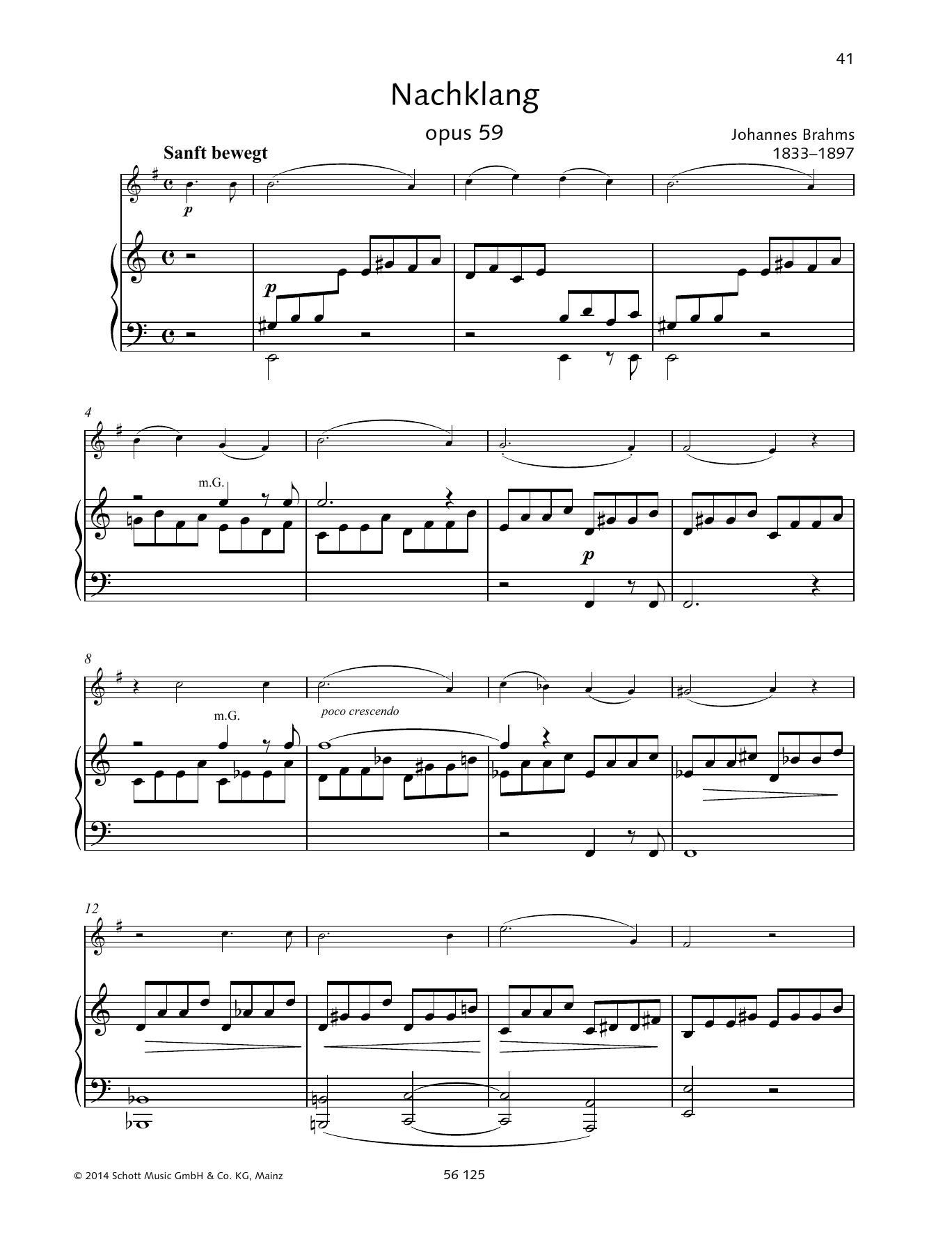 Johannes Brahms Nachklang Sheet Music Notes & Chords for Brass Solo - Download or Print PDF