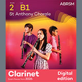 Download Johannes Brahms St Anthony Chorale (Grade 2, list B1, from the ABRSM Clarinet Syllabus from 2026) sheet music and printable PDF music notes