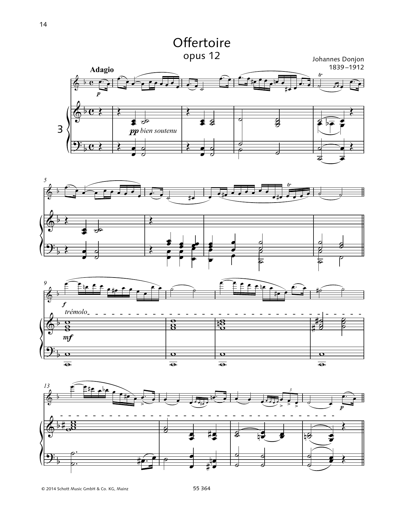 Johannes Donjon Offertoire Sheet Music Notes & Chords for Woodwind Solo - Download or Print PDF