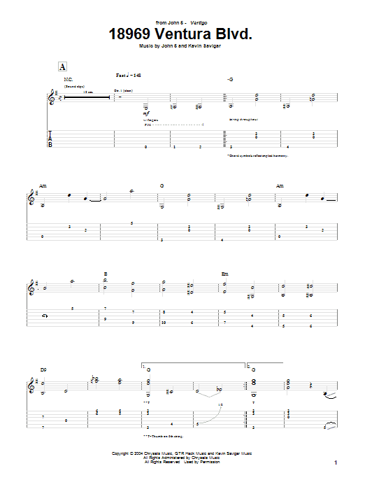 John 5 18969 Ventura Blvd. Sheet Music Notes & Chords for Guitar Tab - Download or Print PDF