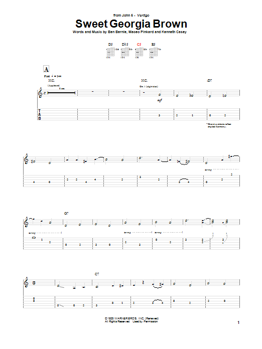 John 5 Sweet Georgia Brown Sheet Music Notes & Chords for Guitar Tab - Download or Print PDF