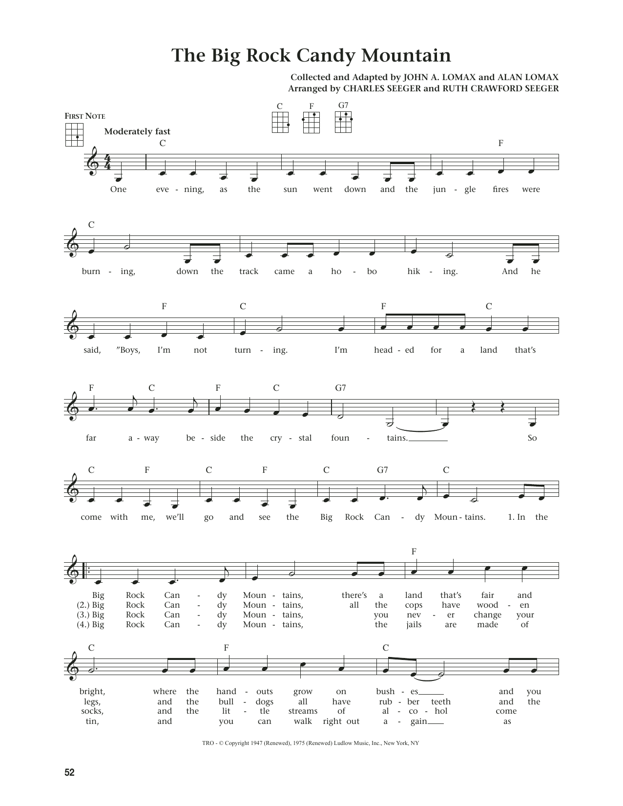 John A. Lomax The Big Rock Candy Mountain (from The Daily Ukulele) (arr. Jim Beloff) Sheet Music Notes & Chords for Ukulele - Download or Print PDF