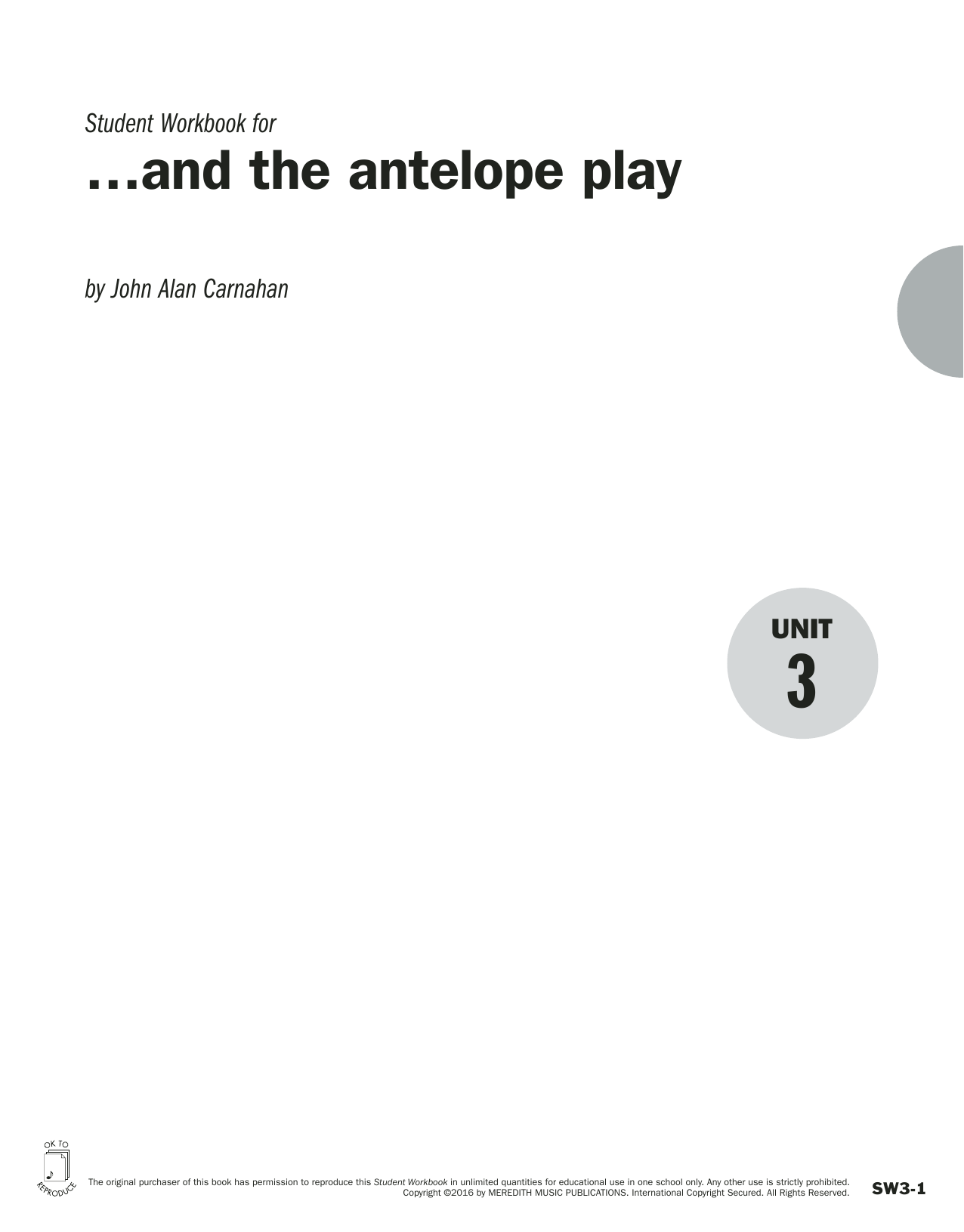 John Alan Carnahan Guides to Band Masterworks, Vol. 6 - Student Workbook - and the antelope play Sheet Music Notes & Chords for Instrumental Method - Download or Print PDF