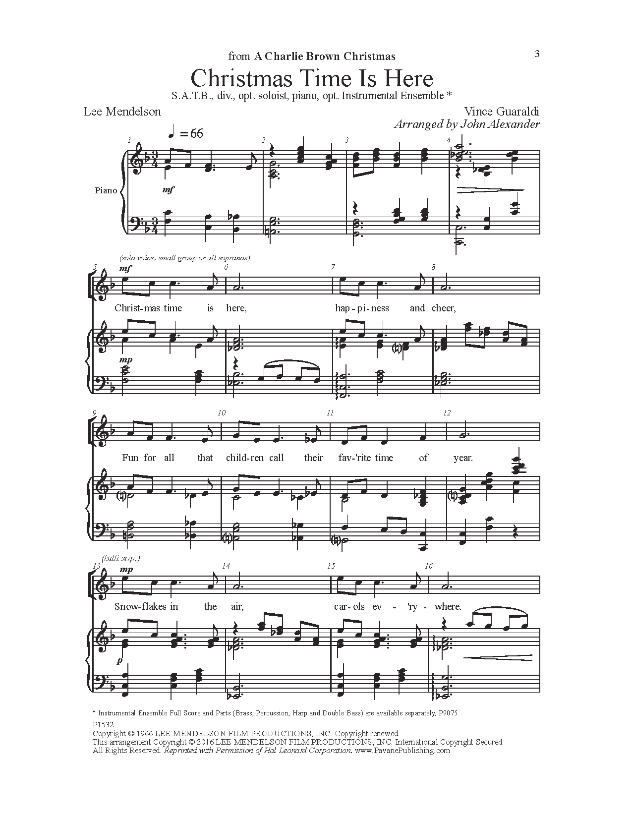 John Alexander Christmas Time Is Here Sheet Music Notes & Chords for Choral - Download or Print PDF