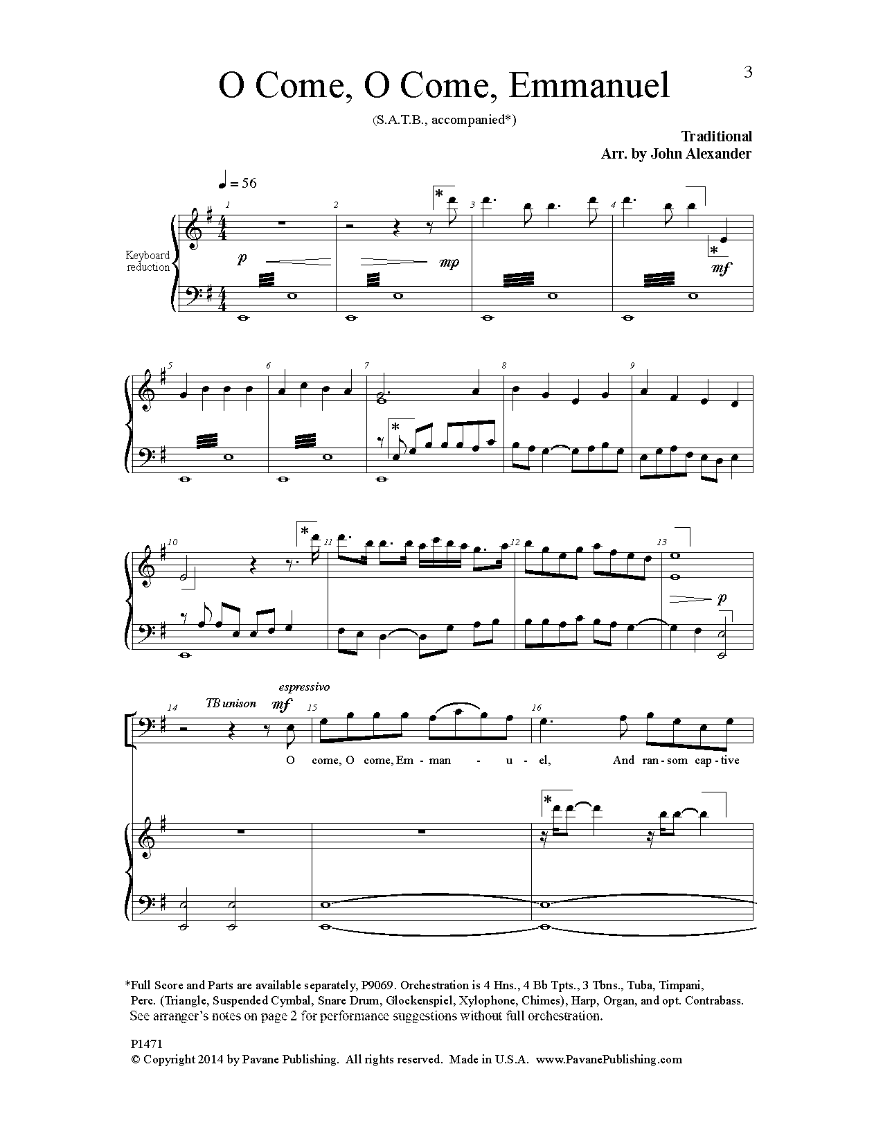 John Alexander O Come, O Come, Emmanuel Sheet Music Notes & Chords for Choral - Download or Print PDF