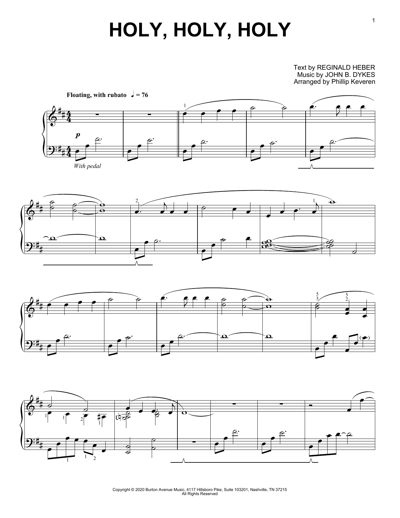 John B. Dykes Holy, Holy, Holy (arr. Phillip Keveren) Sheet Music Notes & Chords for Piano Solo - Download or Print PDF